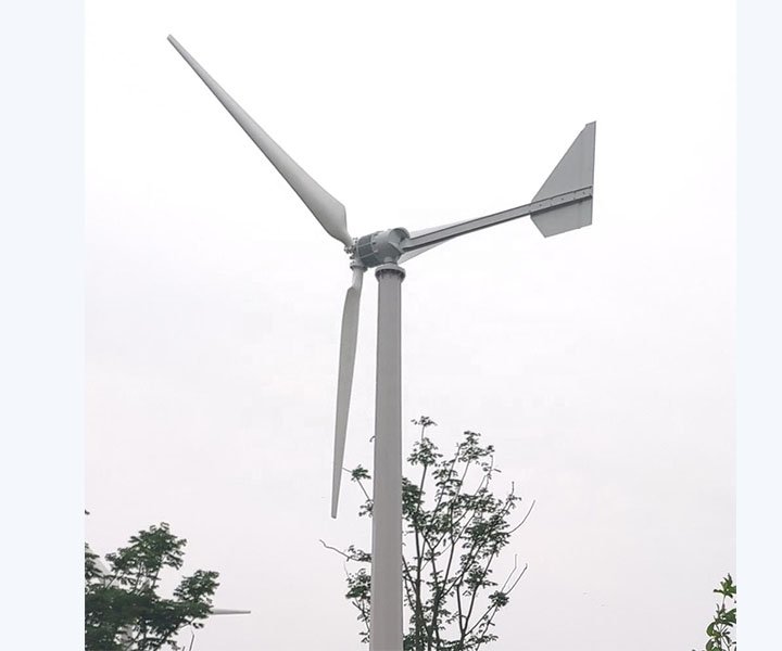 5KW Horizontal Wind Turbine Generator With Glass Fiber Blades